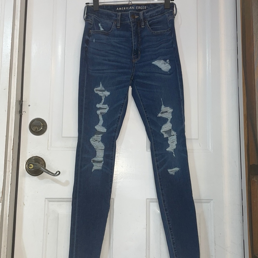 AEO Dark Wash Super High Rise Jegging